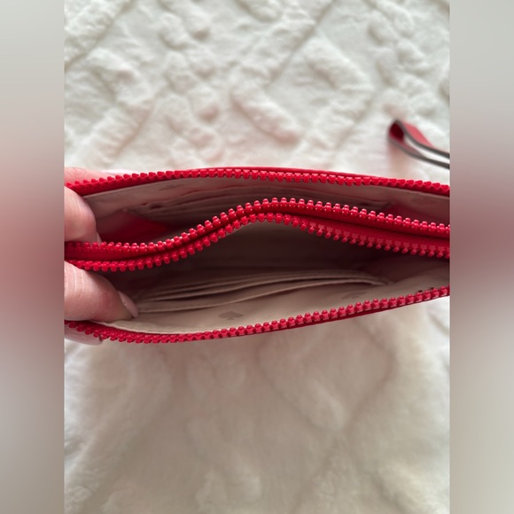 Kate Spade Jae nylon medium double zip wristlet, red - Picture 3 of 6